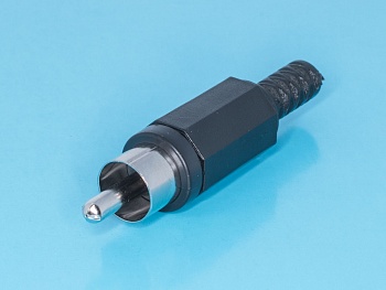 RPC-1-B - Разъем RCA-тюльпан, вилка на кабель, черный