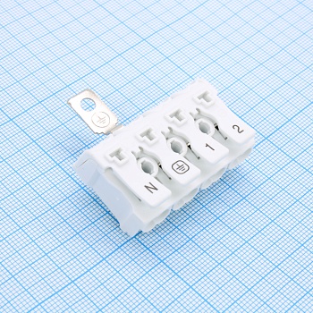 GT238-10.0-04P-19-24 - Электромонтажный клеммник на 4 контакта. с заземляющими частями, монтажными ножками, печатью