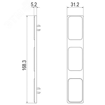Заглушка торцевая держ.шин 5-10мм 3п60мм R5BBE060153P