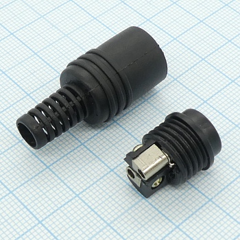 Разъем "точка-тире" гнездо каб б/пайки - разъем для АС, ОНЦ-ВН, гнездо на кабель, крепление кабеля под винт