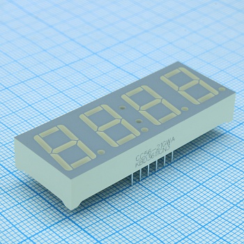 CC56-21GWA - 4-х разрядный индикатор 14,22мм/зеленый/565нм/3-13мкд