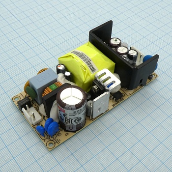 EPS-65-24 - AC-DC, 65Вт, вход 85…264V AC, 47…63Гц /120…370В DC, выход 24В/2.71A, рег. вых 21.6…27В, изоляция 3000В AC, открытая плата 101.6х50.8х29мм, -30…+70°С