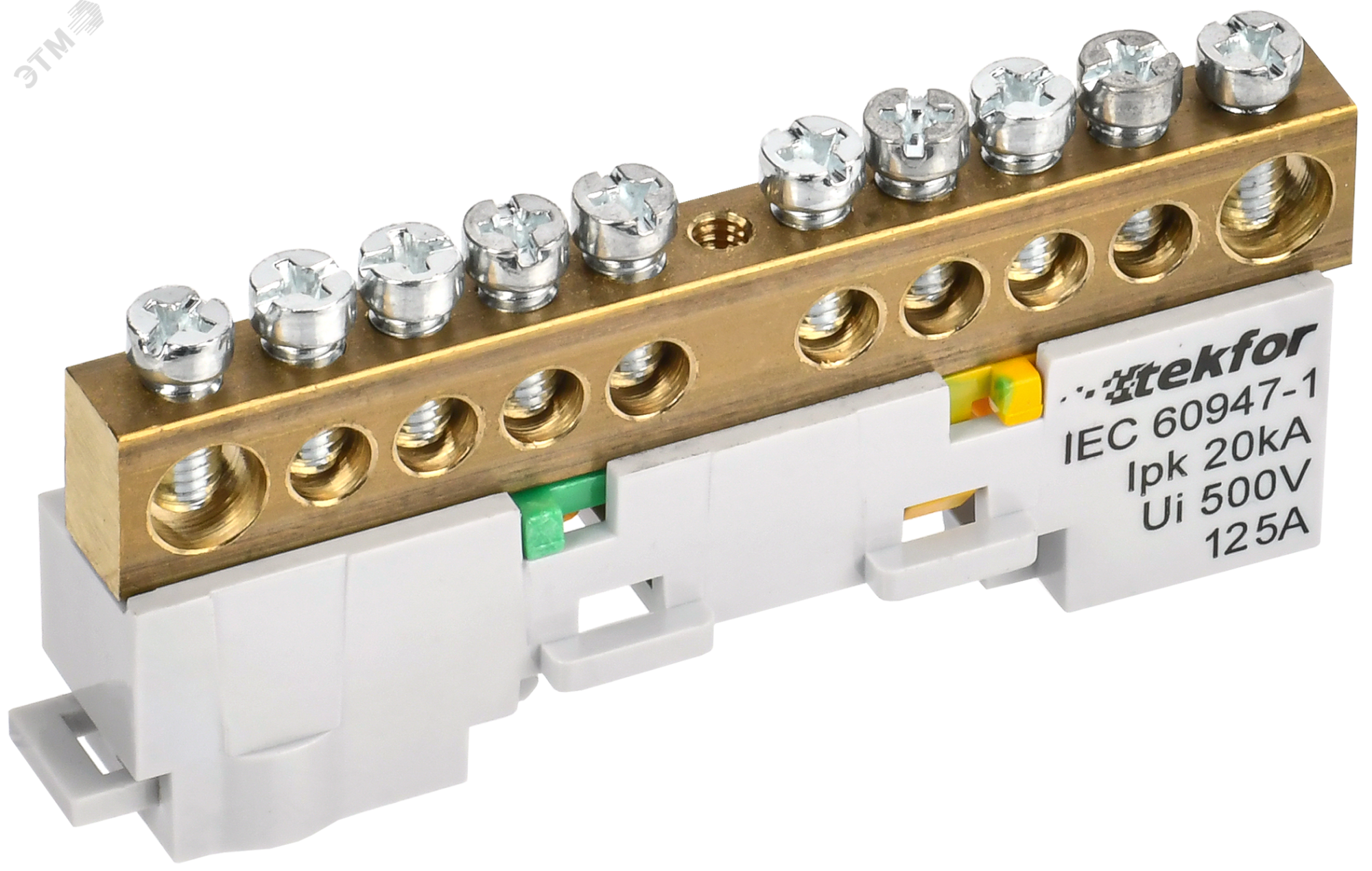 TEKFOR Шина PE земля неизолированная на универсальном держателе 8х12-10-Ж IEK TF-NN20-10-DL-K05