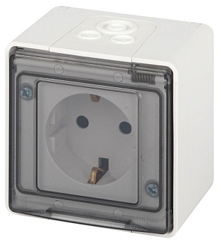 Розетка Эксперт 11-2501-01 2P+E IP55 16А-250В ОУ бел. Эра Б0063294
