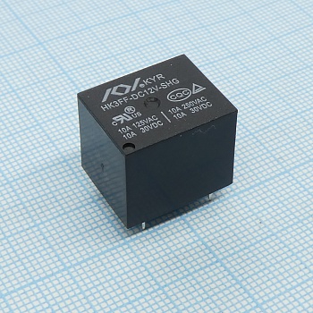 HK3FF-DC12V-SHG - Реле силовое, 10А одна контактная группа-два направления катушка 12В 0.36Вт