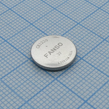 CR1220 - Li, MnO2 батарея типоразмера R12, 3В, 0.038Ач, стандартная форма, -20...70 °C