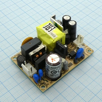 EPS-15-5 - AC-DC, 15Вт, мощность без нагрузки <0.3Вт, вход 85…264V AC, 47…63Гц /120…370В DC, выход 5В/3A,  изоляция 3000В AC, на плате 63.5х45.7х24мм, вход/выход разъемы JST, -30…+70°С