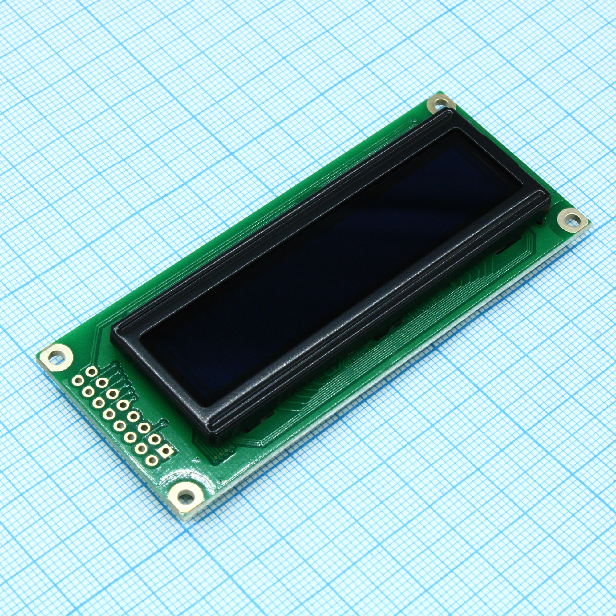 WEH001602CGPP5N00100 - OLED символьный 16х2 (1602C), зеленый, 8-битный паралл. интерфейс 6800, VDD = 5В, -40...+80С
