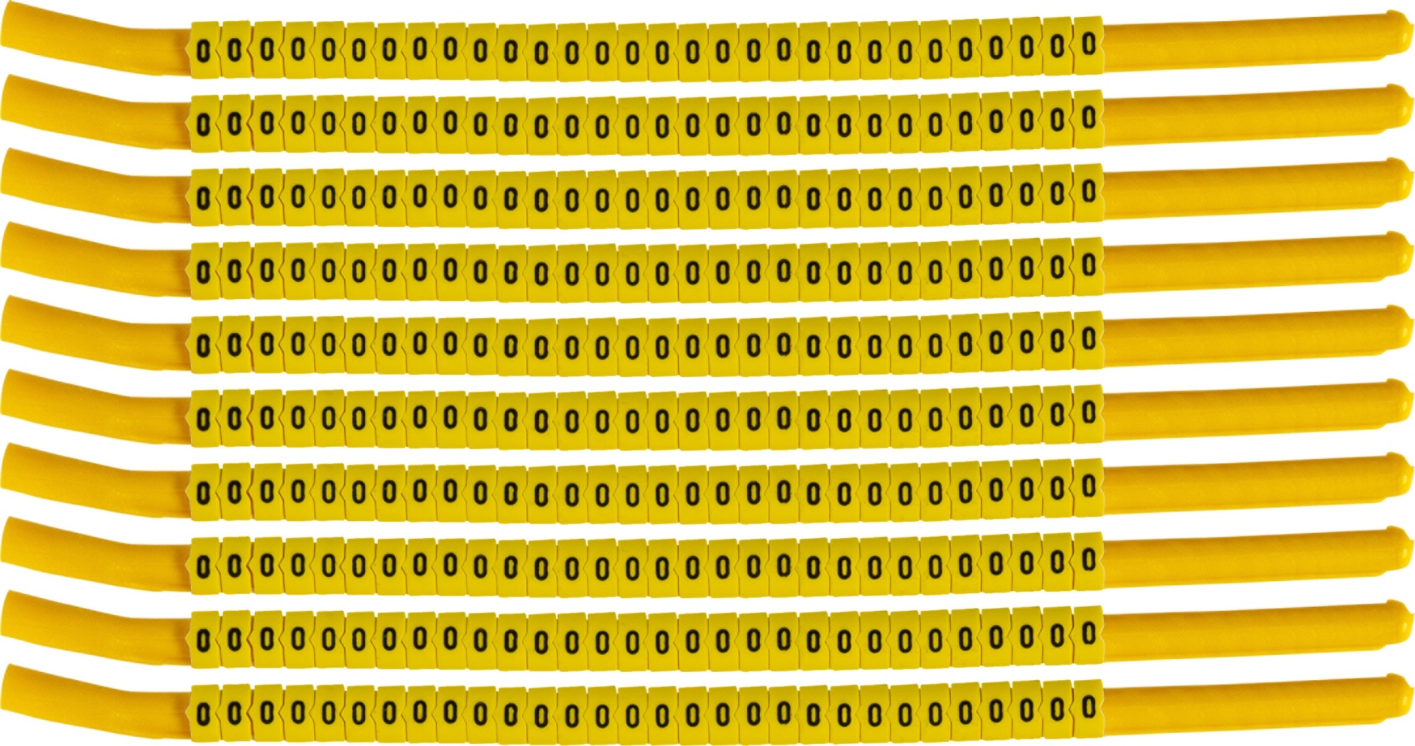 brd333300 - SCNG-18-0 клипсы жёлтые, 300шт/упак, для провода 4,6-5,9мм диаметра, легенда 0