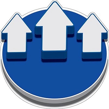 gws307919 - Знак безопасности 3D "Направляйтесь прямо", белый на синем, размер 435 х 435мм, 1 шт.