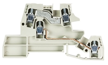 Клемма этажн. WKI 4 D-D - Мультифунциональная клемма, тип фиксации провода: винтовой, номинальное сечение: 4 мм кв., 26A, 400V, ширина: 6 мм, цвет: серый, тип монтажа: DIN 35