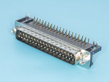 DRB-37MA - Разъем 37 контактов, вилка на плату, прямой угол  7.2мм