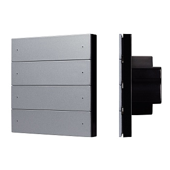 INTELLIGENT ARLIGHT Кнопочная панель SMART-DMX512-801-22-8G-8SC-DIM-IN Grey (230V, 2.4G) 039315 - Настенная встраиваемая кнопочная панель 2.4 ГГц, цвет серый. Материал - пластик. Для управления одноцветными источниками света (ШИМ) с помощью кнопок, 8 зон/