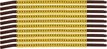 brd333904 - SCNG-15-4 клипсы жёлтые, 300шт/упак, для провода 3,8-4,6мм диаметра, легенда 4