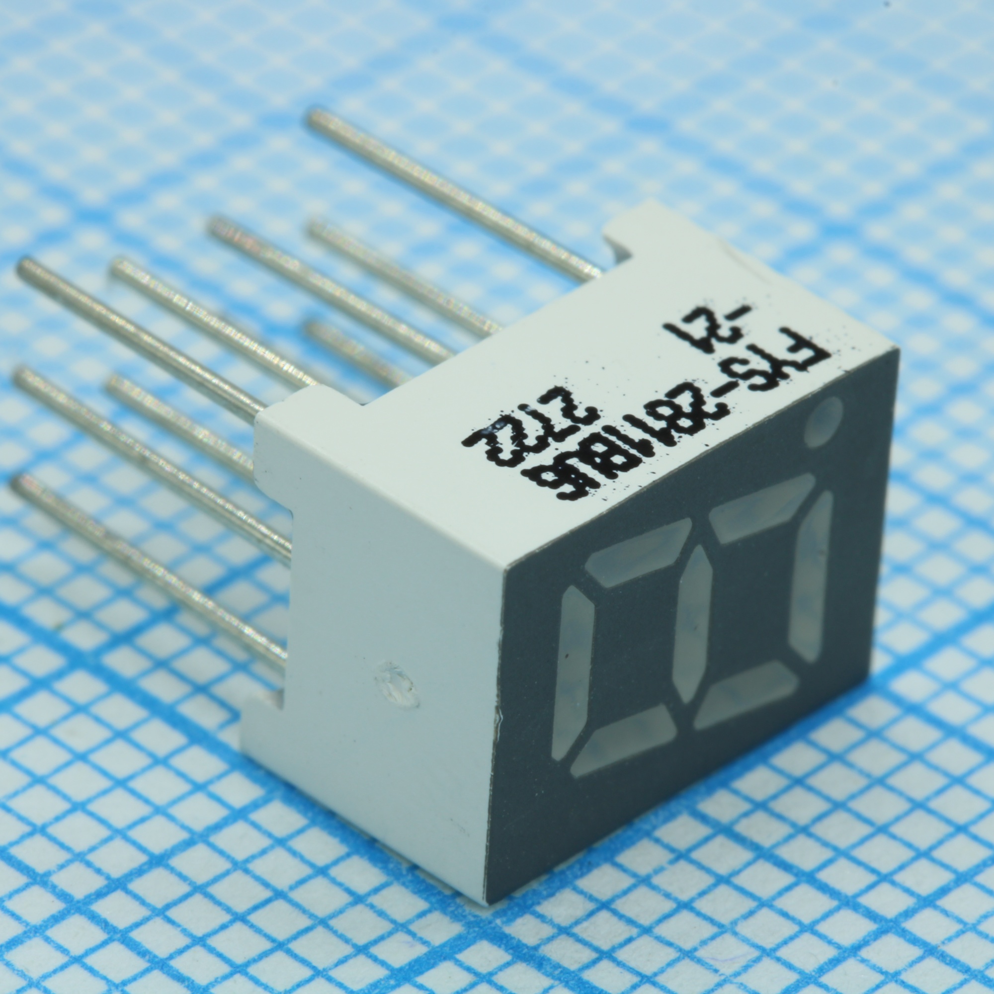 FYS-2811BUG-21 - 1-разрядный индикатор 7мм/зелёный/570нм/30-80мКд/ОА