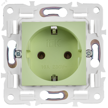 SKANDY Розетка с заземлением без защитных шторок 16А SK-R05G мятный IEK SK-R11-16-K06
