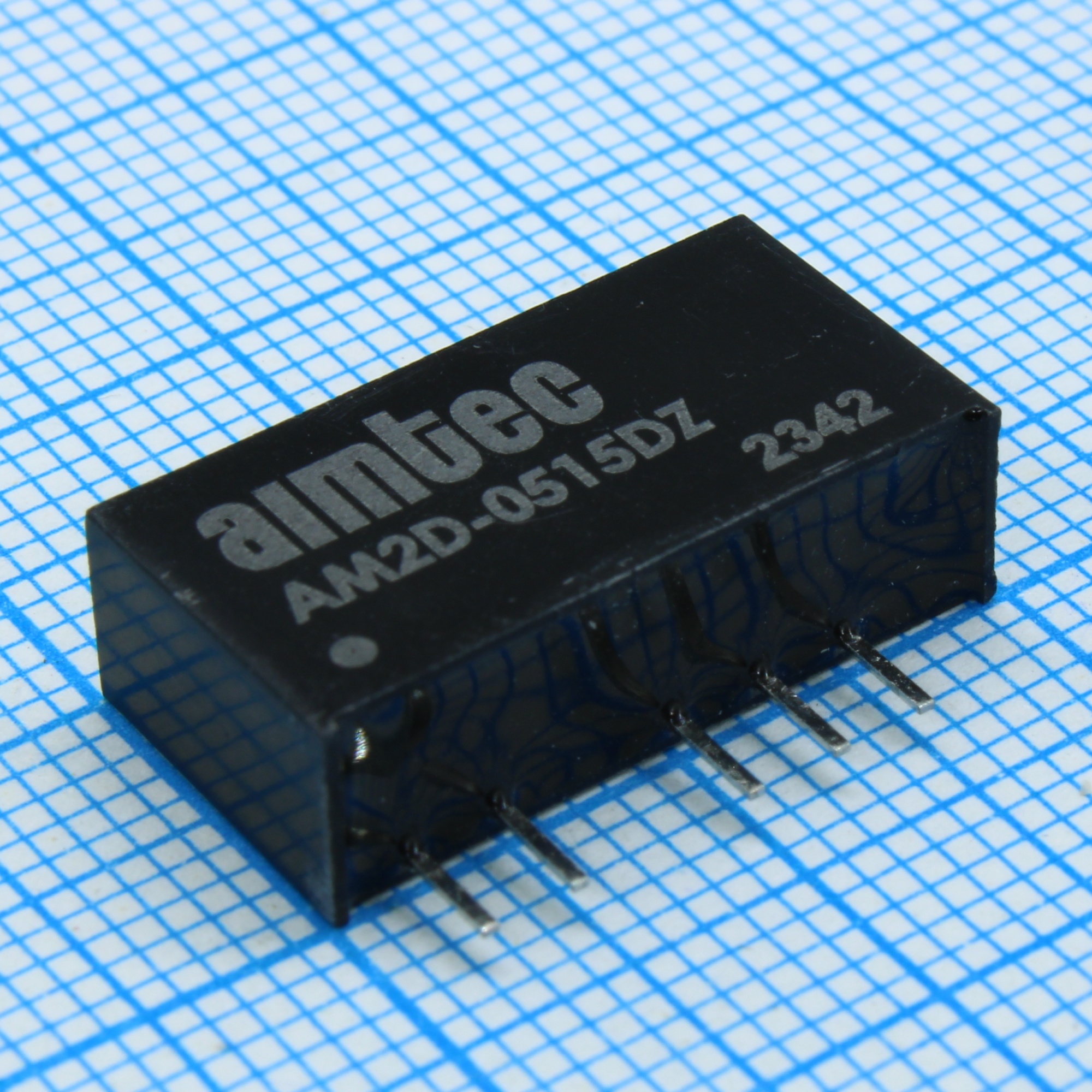 AM2D-0515DZ - DC/DC, 2Вт, вход 4.5…5.5В, выход ±15В/±0.067А, изоляция 1000В DC, КПД 80%, максимальная емкостная нагрузка не более ±220мкФ, SIP7, 19.5x6x10мм, -40…85°C, пластик