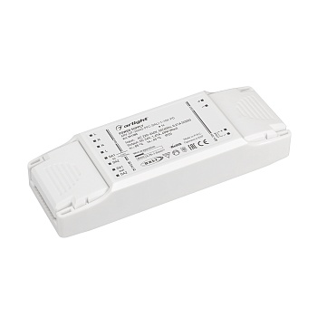 Блок питания ARV-SP-24040-PFC-DALI-1-10V-PD (24V, 1.67A, 40W) 041385 - Блок питания 24V, ток 1.67А, 40Вт, с управлением DALI, 1-10V и функцией PUSH DIM, с корректором мощности, PF>0,95. Тонкий пластиковый корпус IP20. Вход: 220-240VAC. Размер 150х52х28 mm