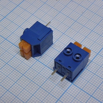 DG390-5.0-02P-12-00A(H) - Нажимной безвинтовой клеммный блок 2 контакта. Зажим типа торцевой контакт Серия DG390-5.0