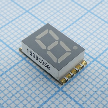 KCSC03-105 - 1 разрядный сегментный дисплей smd 7,62мм/красный/630нм/3.6-6.4мкд/ОК