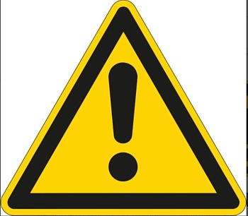 gws826612 - PIC W001- Tri 050 PIC-308 Предупреждающий знак безопасности "Опасность", треугольник со стороной 50 мм, 250 шт/рул, B-7541 ламинированный полиэстер