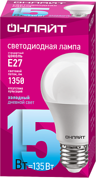 Лампа светодиодная 61 151 OLL-A60-15-230-6.5K-E27 15Вт грушевидная 61151
