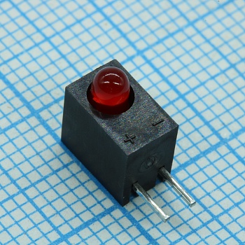 L-934CB/1ID - Светодиод 3мм с держателем/красный/625нм/8-20мкд/60°