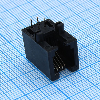 L-KLS12-135-4P4C-1-01 - Разъем RJ-11 (гнездо) 4 конт. угловой на плату