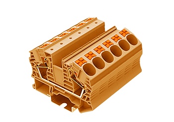 Проходная клемма TP16-2-OG - Проходная клемма, тип фиксации провода: push-in, номинальное сечение: 16 мм кв., 76A, 1000V, ширина: 12,2 мм, цвет: оранжевый, тип монтажа: DIN 35