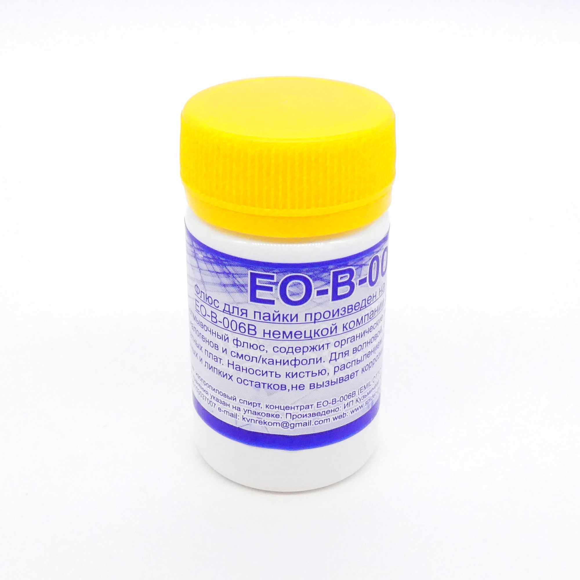 Флюс Emil Otto EO-B-006B безотмыв.(30мл) - Безотмывочный флюс, содержит органические активирующие добавки, нет галогенов и смол/канифоли.
