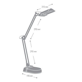 Светильник KD-017A настол. база + струбцина 230В 11Вт КЛЛ 2G7 серебр. 3278