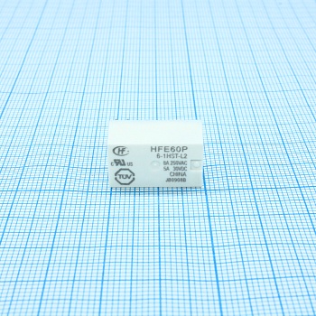 HFE60P/6-1HST-L2 - Реле силовое сверхминиатюрное 8А один контакт на замыкание 2 катушки по 6В 300мВт