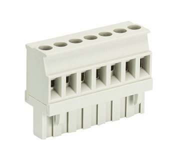 Розетка Wiecon 8113 B / 7 VR OB - Розеточный разъем, прямой, на кабель, шаг 5,00 мм, 7 полюсов, номинальное сечение: 2,5 мм кв., винтовая фиксация провода, 400V, 12А, без маркировки, цвет: серый, серия 8113 B VR