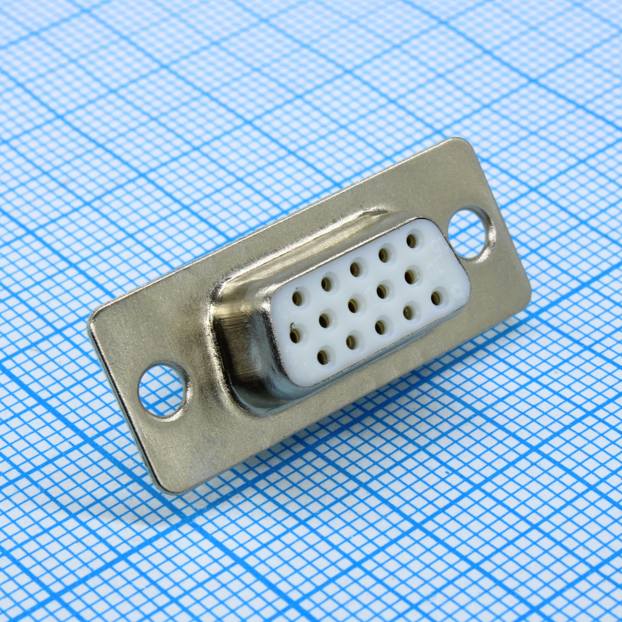 DS1035-15FWNSISS - D-SUB разъем высокой плотности, пайка на кабель, розетка, 15 контактов, цвет - белый