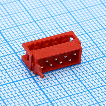 DS1015-01-08R6 - Вилка IDC Micro Match на плоский кабель 8 контактов шаг 2.54мм 100В, 1.5А