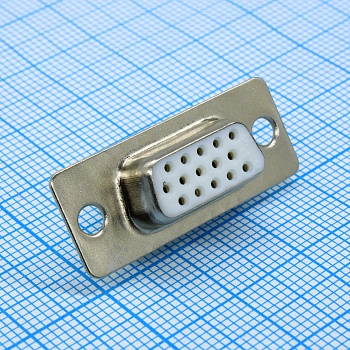 DS1035-15FWNSISS - D-SUB разъем высокой плотности, пайка на кабель, розетка, 15 контактов, цвет - белый