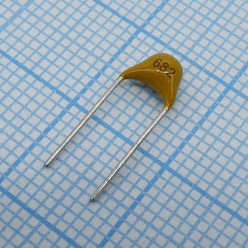 TS170R1H682J2BNB0R - Конденсатор керамический многослойный 6800пФ 50В NPO ±5% радиальный 5.08мм 125°C россыпь