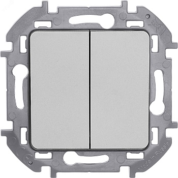 Выключатель 2-кл. Inspiria 10А IP20 250В 10AX механизм алюм. Leg 673622