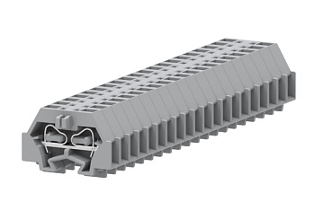 Клемма мини 241321 - Мини клемма, боковой подвод кабеля, 2 точки подключения в клемме, тип фиксации провода: пружинный, номинальное сечение: 2,5 мм кв., 24A, 500V, цвет: серый, тип монтажа: DIN15