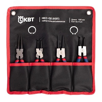 НКС-02 серия Мастер - Набор кольцесъемников для наружных и внутренних стопорных колец, длина инструментов 180 мм