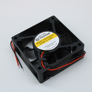 YDH7025B48 - Вентилятор 48В 70х70x25 B 5000 об/мин, 75.83м3/час, 43дБ, подшипник качения, тип вывода - провод