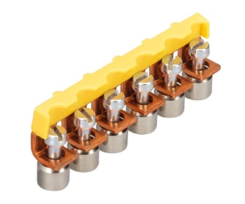 Соед. мостик IVB WKN 10-6 - Соединительная перемычка, винтовая, изолированная, 6 полюсов, для клемм: WKN 10, цвет: желтый