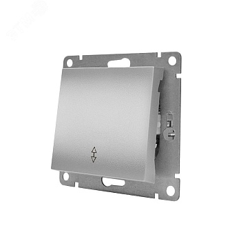 Выключатель проходной одноклавишный UNIVersal серия Афина , с/у, 10А, 220В, серебро (еврослот), механизм A0025-S