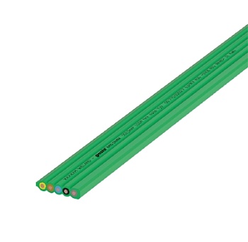 Кабель плоский 5G2,5 PVC GREEN TYP E - Плоский кабель 5 полюсов, серия gesis NRG, сечение: 5х2,5 мм кв., материал изоляции: PVC, цвет: зеленый