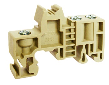 Концевой стопор 2G3(DY) - Концевой стопор на рейку DIN35, тип зажима: винт, ширина: 9,5 мм, цвет: серый, пластик