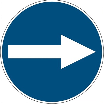 gws223665 - PIC 258-Предписывающий знак "Стрелка", квадрат со стороной 500 мм, 1 шт, B-7538 (полиэстер)