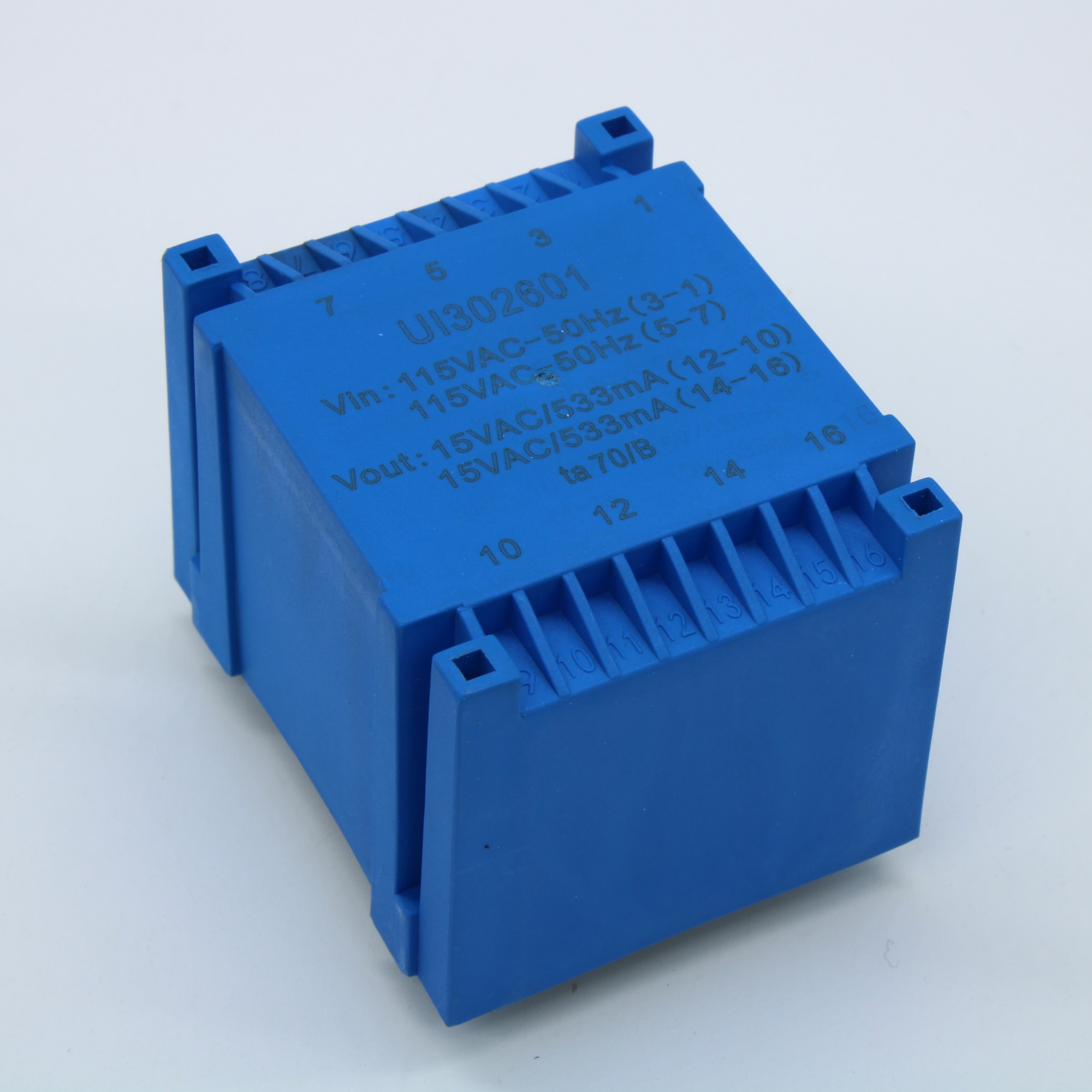 UI302601 - Трансформатор питания 16ВА  2*115В, 2x15В , 2x533мА ta70°/B