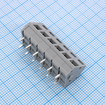 GT245-5.0-06P-11-00 - Нажимной безвинтовой клеммный блок 6 контактов. Зажим типа зажимная клеть. Серия GT245-5.0