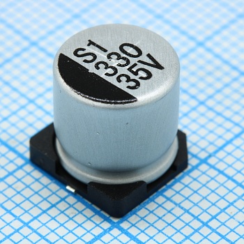 CK035M331G10PKKKV00R - Конденсатор алюминиевый электролитический 330мкФ 35В ±20% (8 X 10мм) для поверхностного монтажа 2000час 105°С лента на катушке