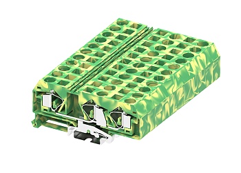 Заземляющая клемма 216957 - Заземляющая клемма, TA16-1-2, 3 точки подключения, тип фиксации провода: пружинный, номинальное сечение: 16 мм кв., ширина: 12 мм, цвет: желто-зеленый, тип монтажа: DIN 35